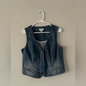 Festival Boho Style Denim Button-Front Vest
